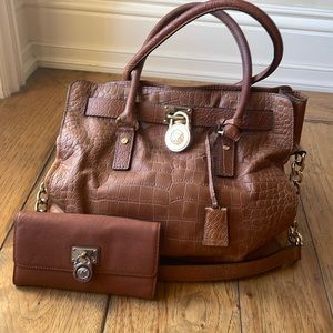 Michael Kors Leather Tote Bag and Michael Kors Leather Wallet